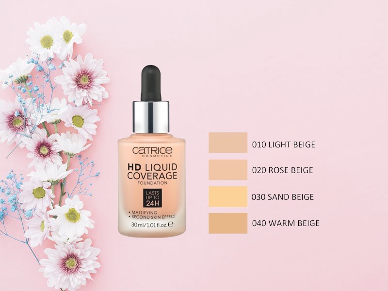 Bảng màu kem nền Catrice HD Liquid Coverage Foundation Bảng màu kem nền Catrice HD Liquid Coverage Foundation