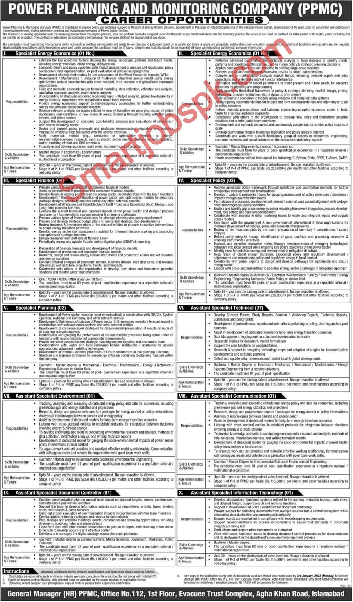 Power Planning and Monitoring Company PPMC Jobs 2022