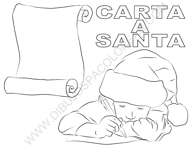 Carta a Santa Claus dibujo para colorear