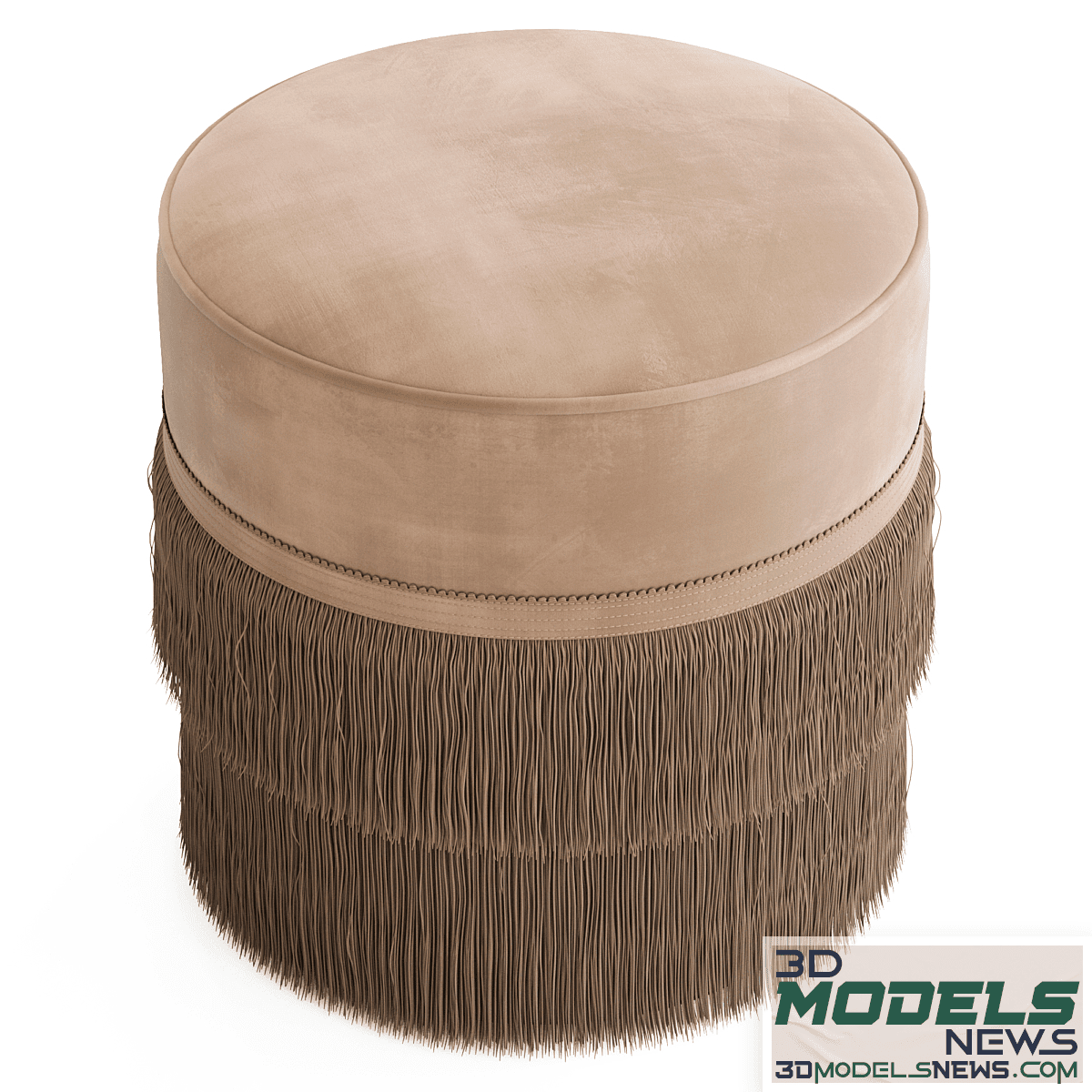 Pouf model globewest kennedy fringed ottoman 1