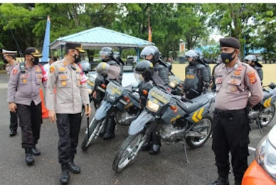 Antisipasi Unras, Polres Aceh Besar Gelar Apel Peralatan Perorangan Dalmas dan Kendaraan Taktis