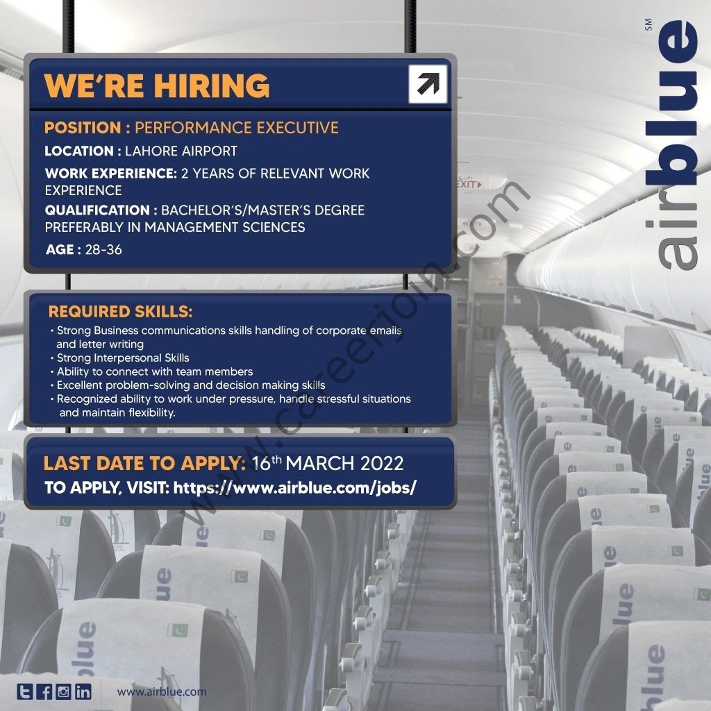 AirBlue Pakistan Jobs