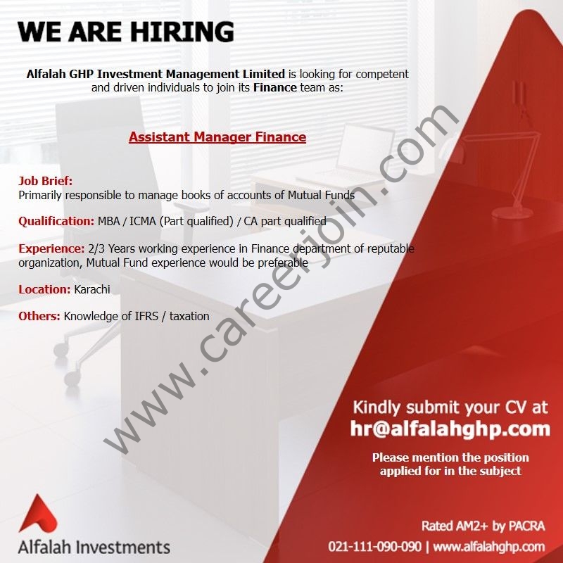 Alfalah GHP Investment Management Ltd Jobs October 2021