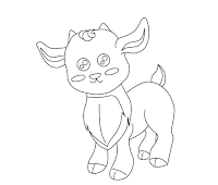 Cute goat coloring page
