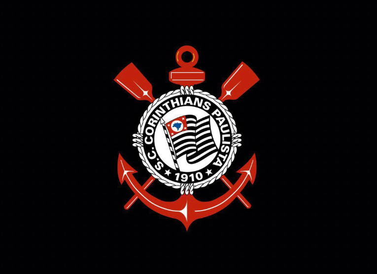 Escudo do Corinthians com fundo preto