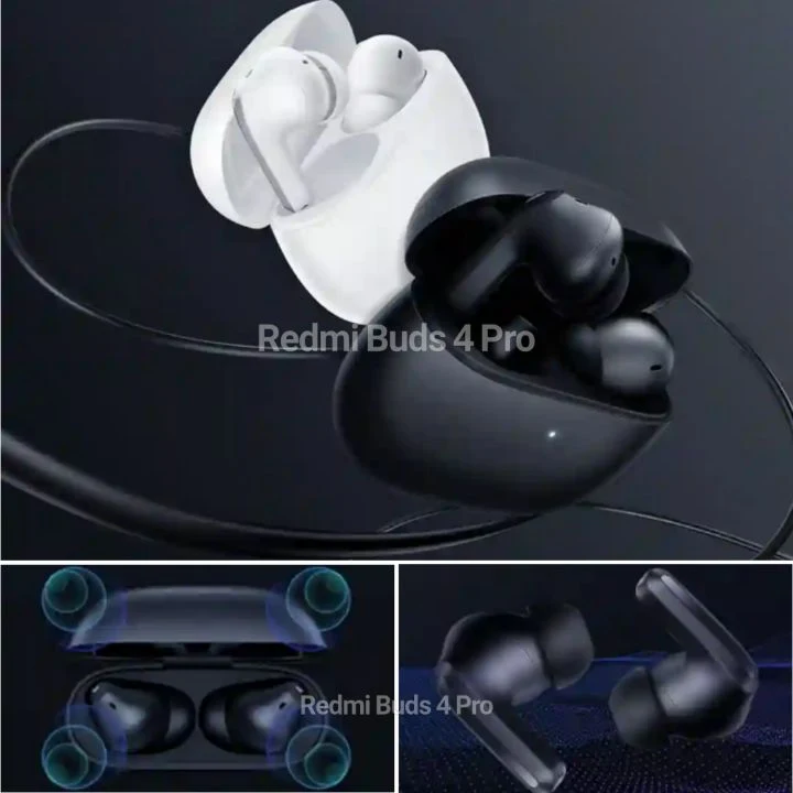 Xiaomi M2132E1 Bluetooth 5.3 Earbuds: Redmi Buds 4 Pro Hi-Res Audio Wireless Earphones with 3Mic - Mini In-Ear Headset with AI Noise Cancellation