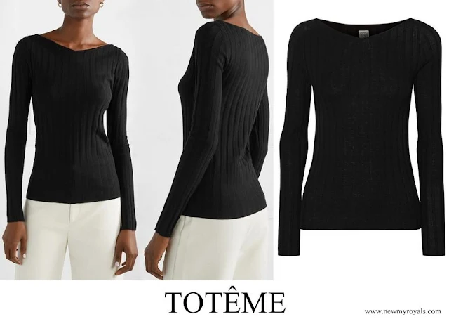 Crown Princess Victoria wore Toteme Toury Ribbed Wool Silk And Cashmere-blend Top