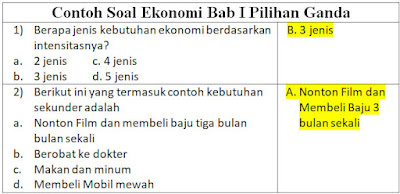 Contoh Soal Ekonomi Kelas 10 Bab 1