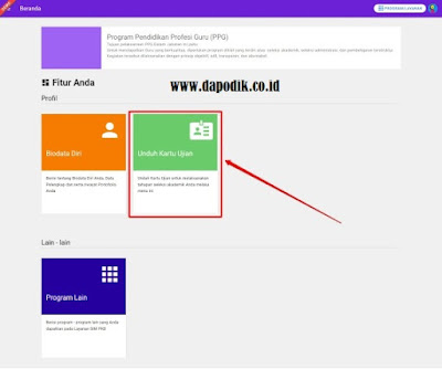 Tutorial Cara Cetak Kartu Ujian Seleksi Akademik PPG Dalam Jabatan