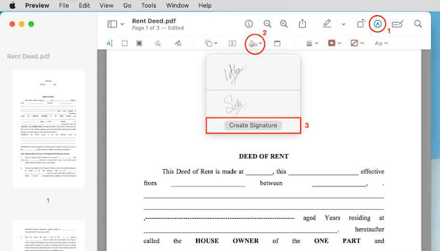 قم بإنشاء Signature for PDF في Mac Preview