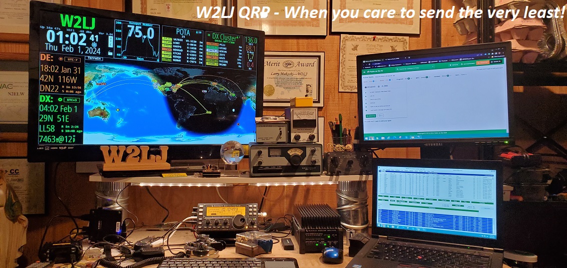      W2LJ QRP  -  When you care to send the very least!