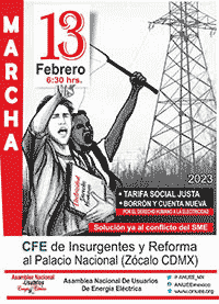 ¡VAMOS A LA MAGNA MARCHA ESTE LUNES 13 DE FEBRERO DEL 2023!