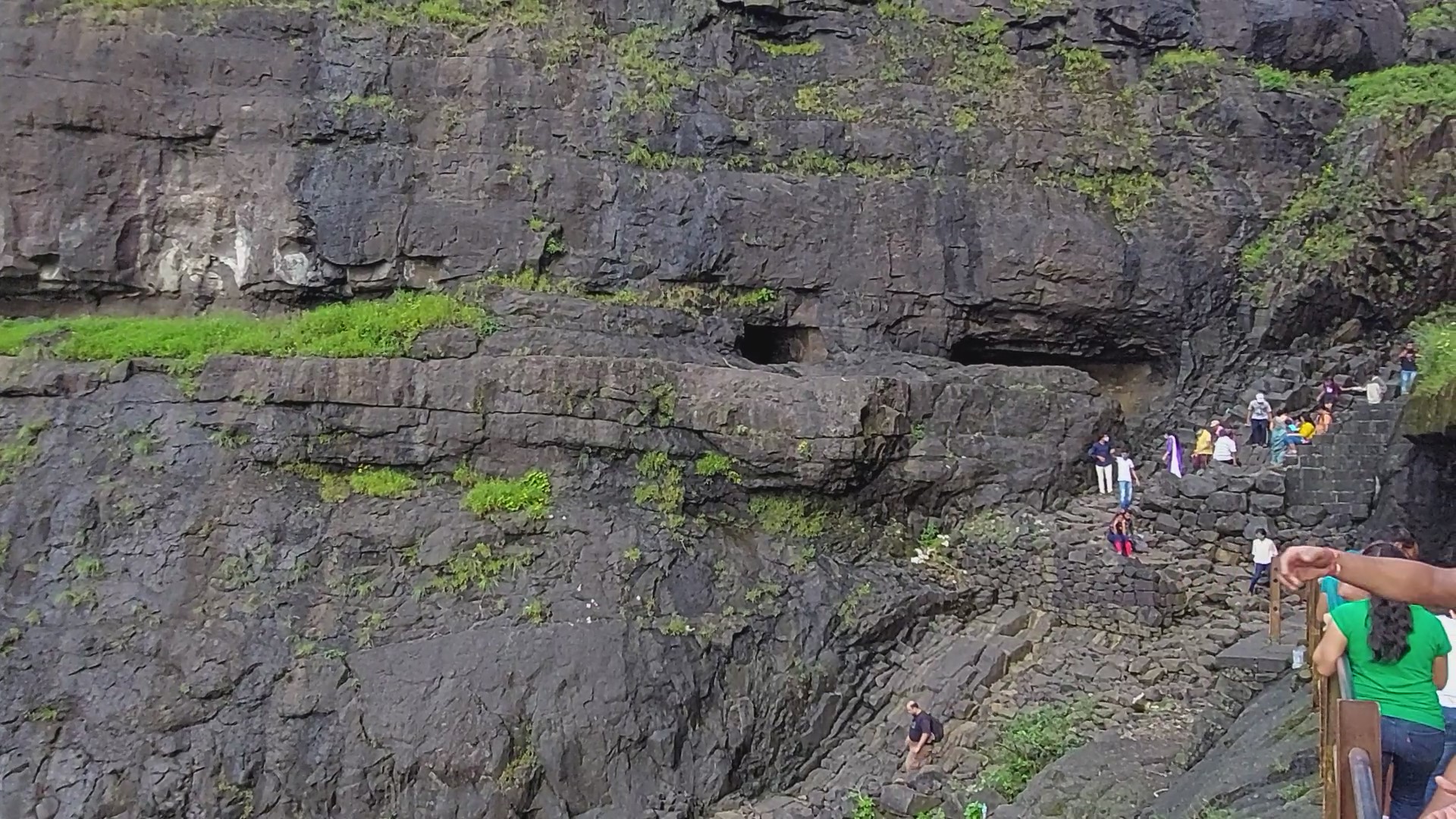 Caves carved into mountain