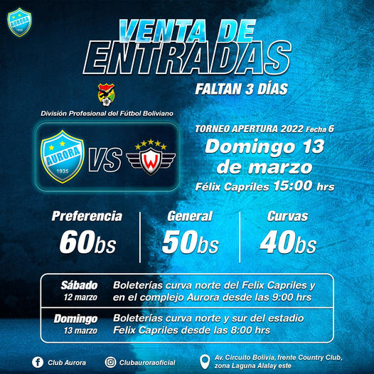 Aurora vs Wilstermann