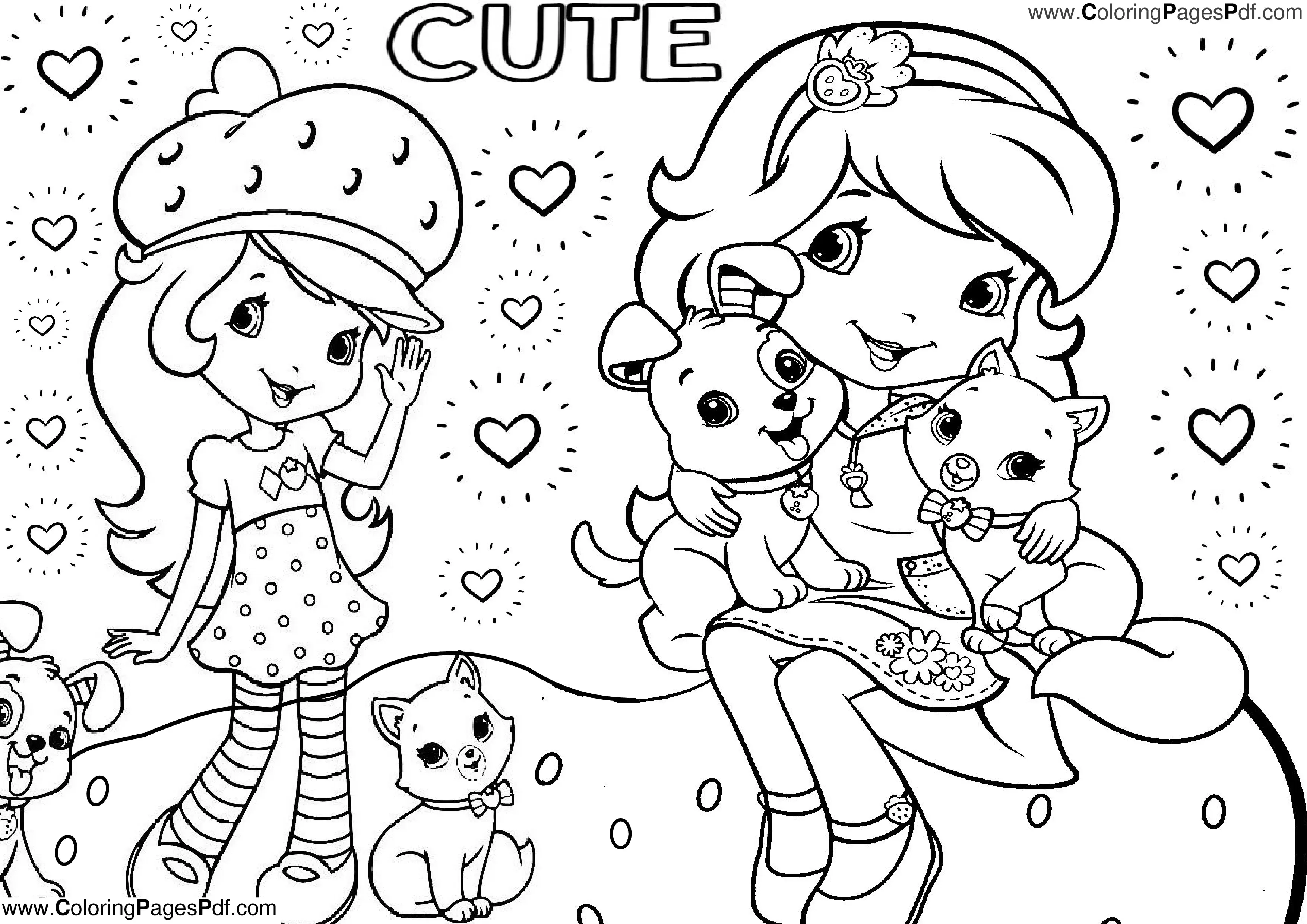 Strawberry shortcake coloring pages for girls