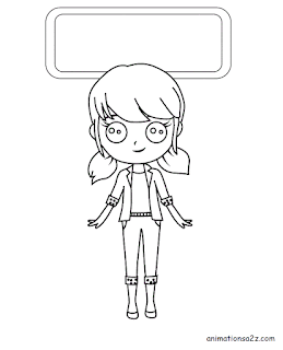 cute girls add name text coloring pages