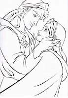 Belle and the prince coloring page