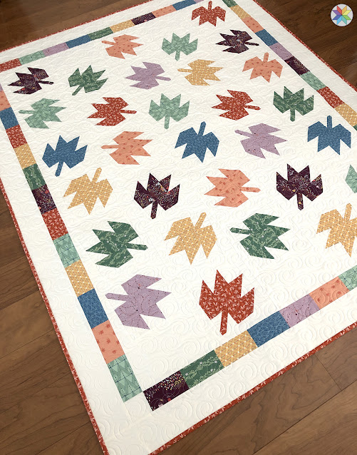 Dancing Leaves quilt by Andy Knowlton - a fun fall quilt project that's great for scraps or quarter yards