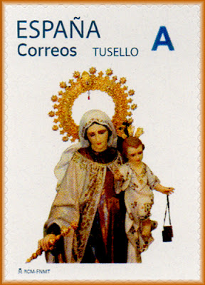 sello, filatelia, Virgen del Carmen, Salinas