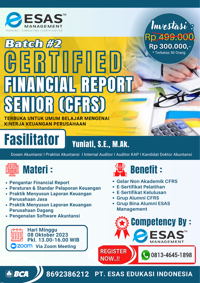 WA.0813-4645-1898 |  Certified Financial Report Seniot (CFRS) 8 Oktober 2023