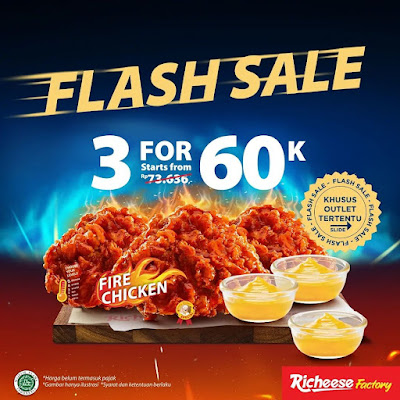 Promo Richeese Factory Flash Sale 3 Fire Chicken for 60K