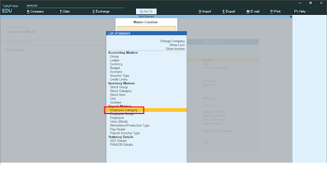 create eompoyee category payroll.png