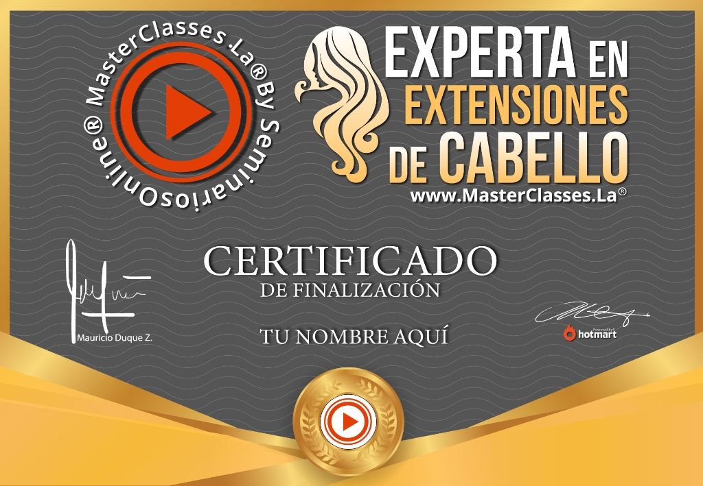 CERTIFICADO EXPERTA EN EXTENSIONES DE CABELLO