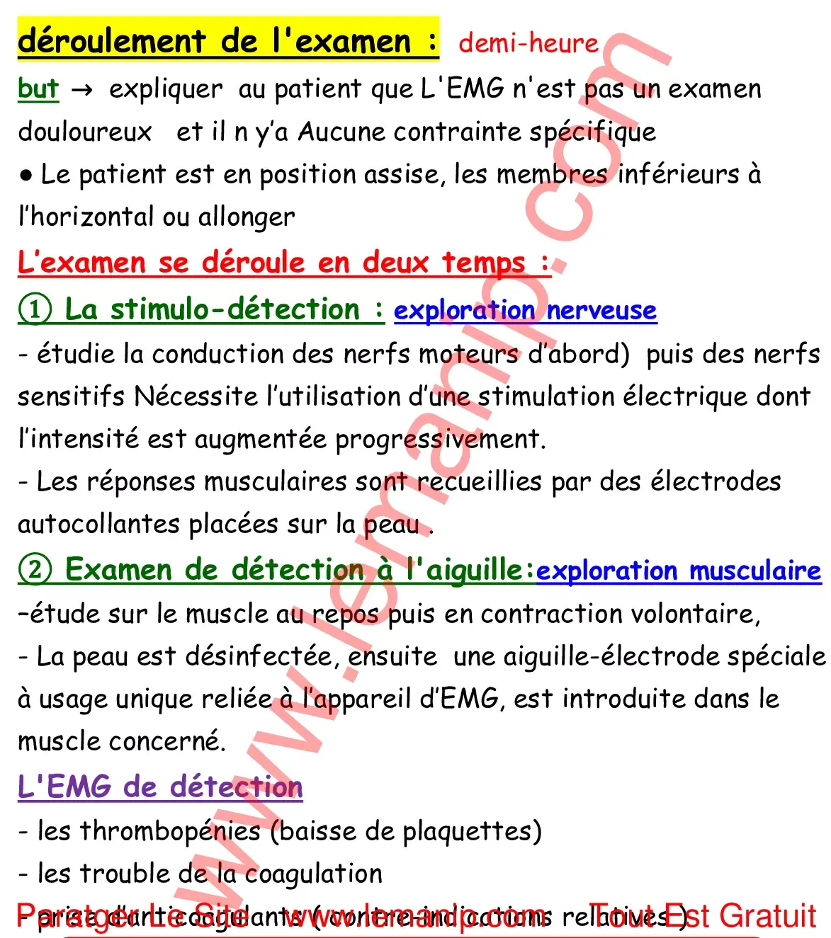 Résumé Cour 2 Du Module Explorations Electriques Neuromusculaires