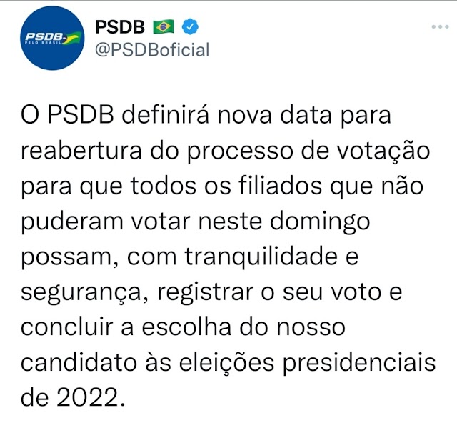 Desorganização: PSDB cancela prévias do partido