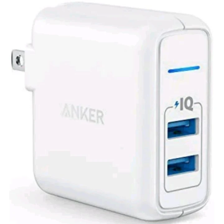 Anker Charger: Universal Dual USB 24W PowerIQ Foldable Wall Charger for Mobile Devices