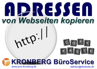 Adressen von Webseiten kopieren KRONBERG BüroService