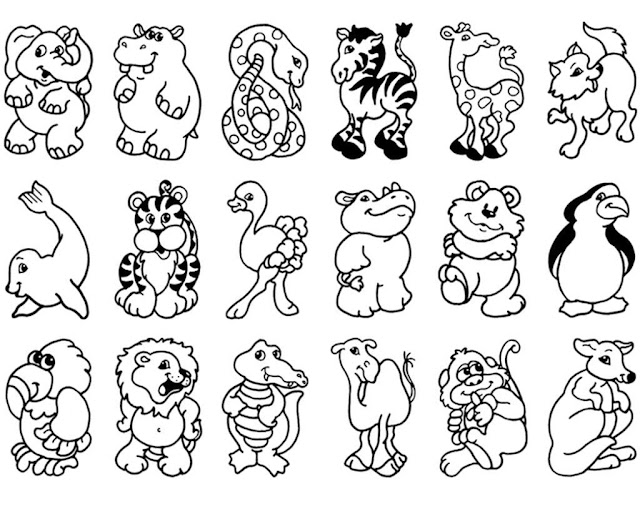 Cartoon Animals Coloring Pages