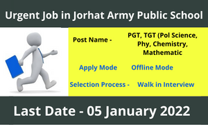 Urgent Job in Jorhat Army Public School
