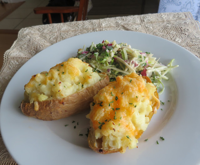 Twice Baked Cauliflower Cheese Potatoes