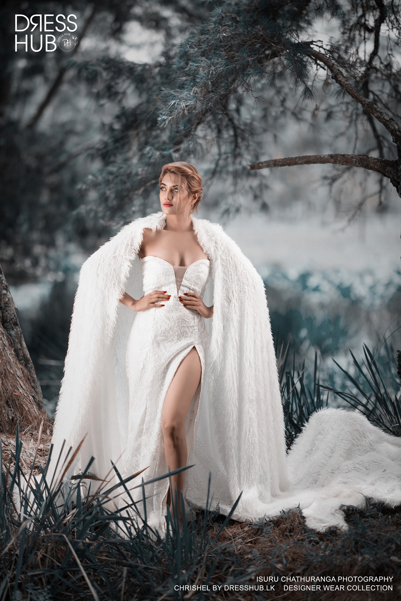 white western bridal dress Isuru Chathuranga Photography