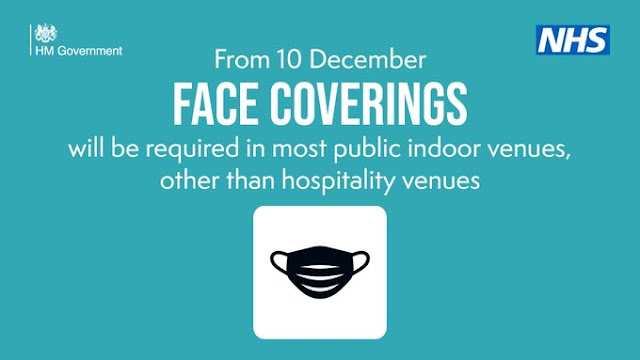 081221 COVID Face Coverings in public spaces from 10th December