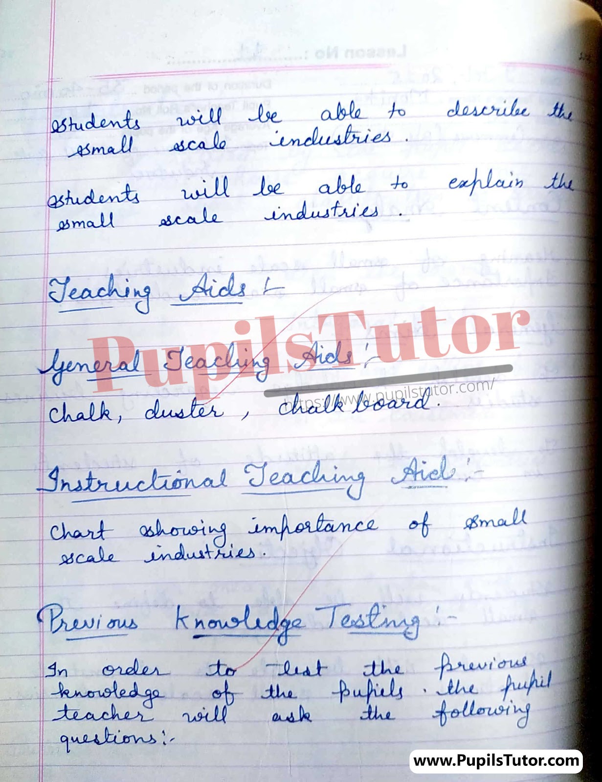 Mega Teaching Skill Small Scale Industry And Its Importance Lesson Plan For B.Ed And D.el.ed In English Medium Free Download PDF And PPT (Power Point Presentation And Slides) – (Page And Image Number 2) – PupilsTutor