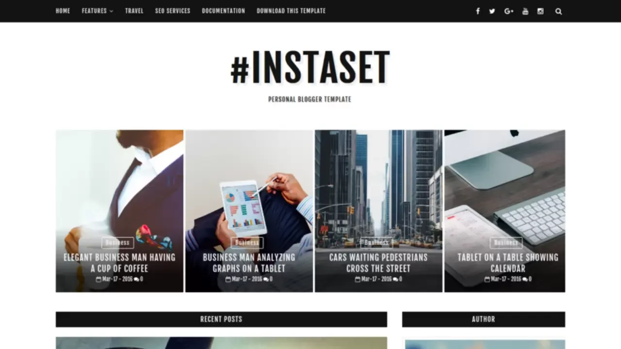 Instaset Blogger Template is a new premium blogger theme for food, lifestyle, personal blogs, and fashion bloggers