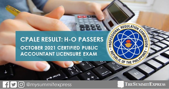 H-O PASSERS: October 2021 CPA board exam result