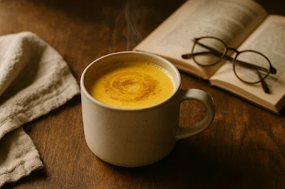 A cup of Golden Milk Latte