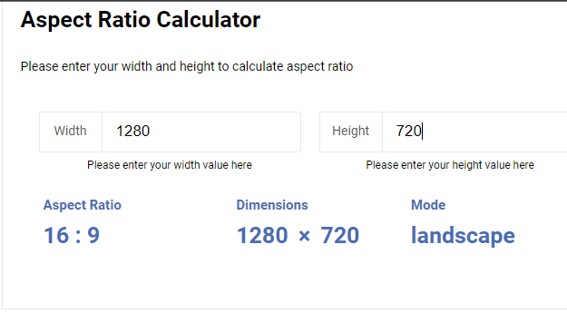 how to see image ratio