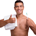 Male Model with Towel Toothbrush Transparent Image
