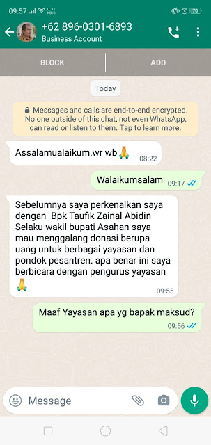 Akun Palsu WhatsApp Menggunakan Nama Wabup Asahan Telah Beredar, Kadiskominfo Asahan Mengutuknya