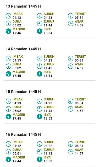 Jadwal Imsakiyah Ramadan 1445 H/2024 M Kota Madiun Provinsi Jawa Timur