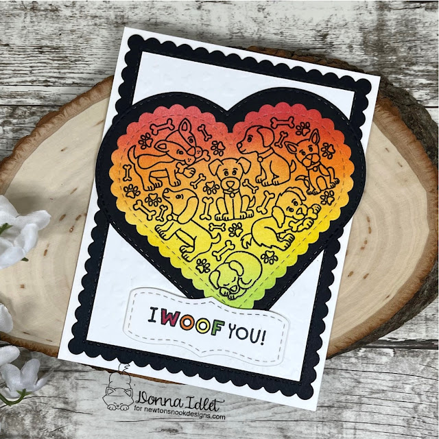 Newton's Nook Design January 2022 release Heartfelt Meows and Heartfelt Woofs stamp sets, copic coloring #newtonnooks #cardmaking