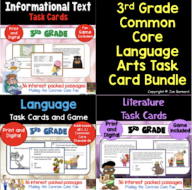 3rd Grade Language Arts Task Cards