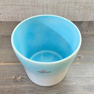 水色グラデーション　陶器製植木鉢カバーの通信販売