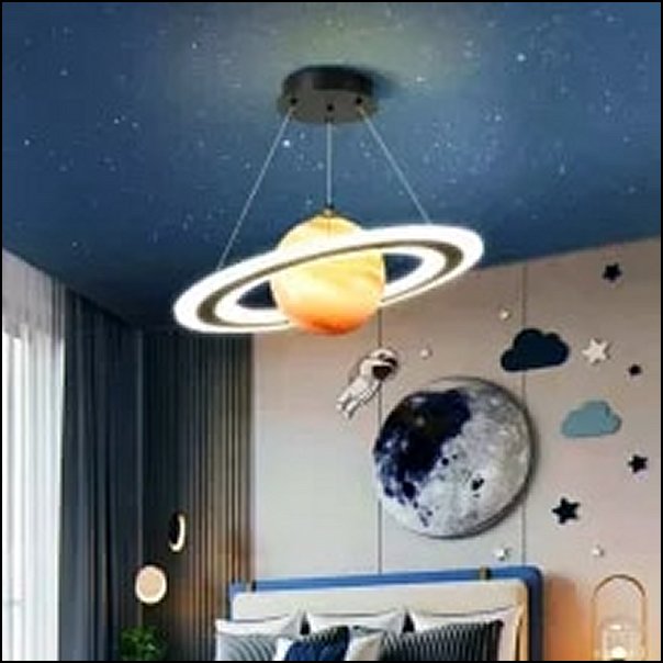 Planet Pendant Light Children Room Space Decor saturn hanging light planet lamp