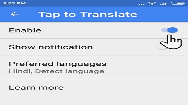 Cara Mengaktifkan Tap To Translate