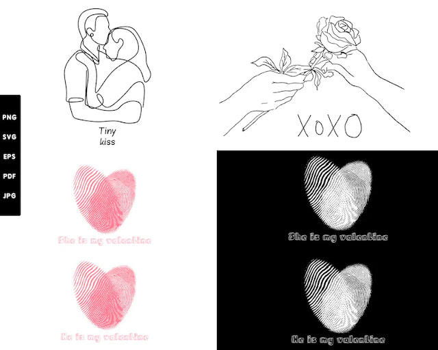 She is My Valentine, XOXO Valentine Shirt, Tiny Kiss Matching Couple Gifts, Valentine clipart, valentine's day SVG for Cricut